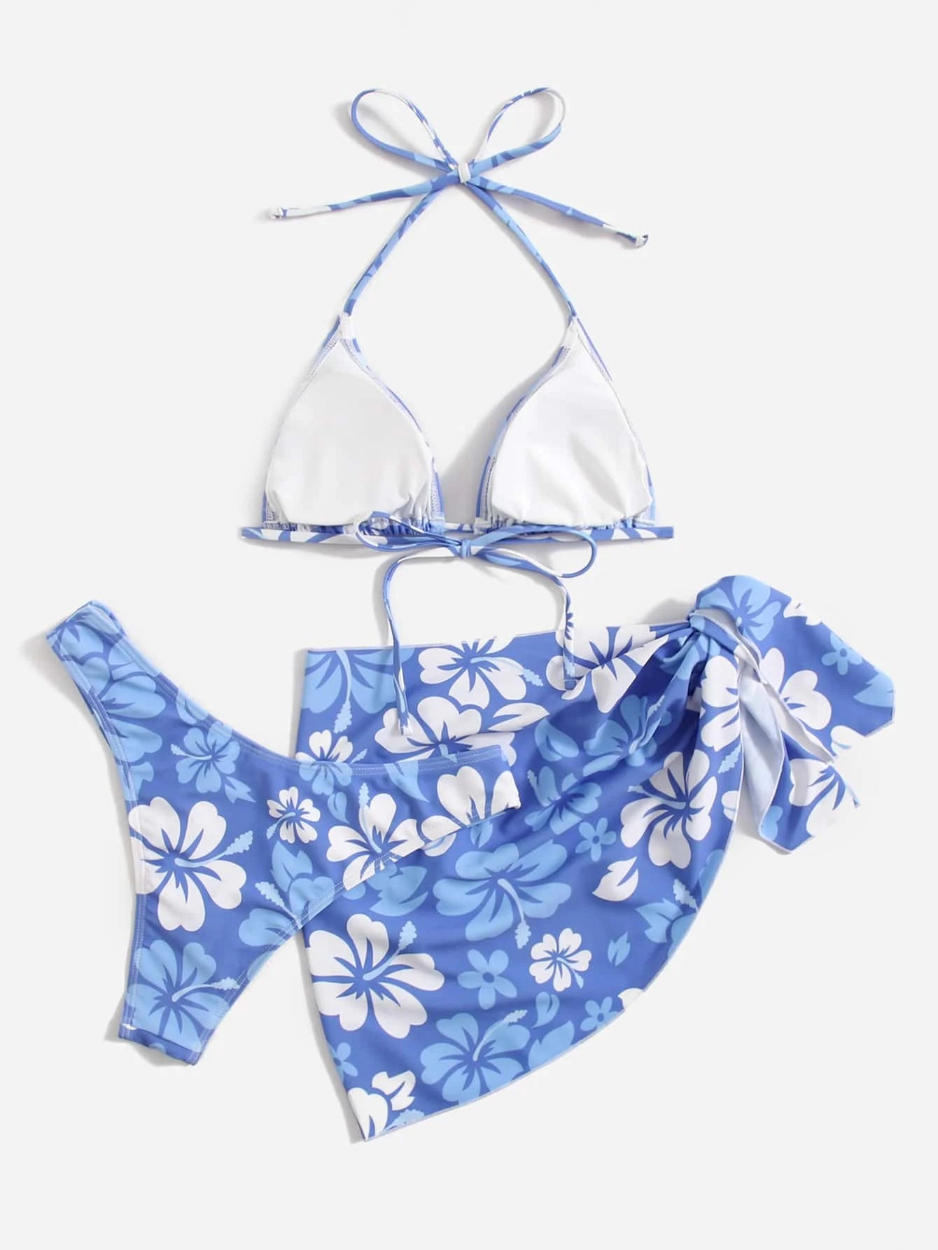 3-Piece Bikini Set with Skirt