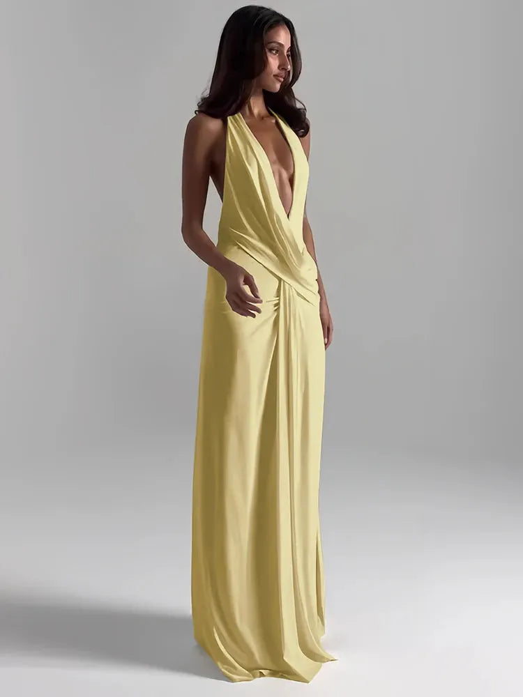 Halter Luxe Maxi Dress Sheyln