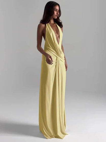 Halter Luxe Maxi Dress Sheyln