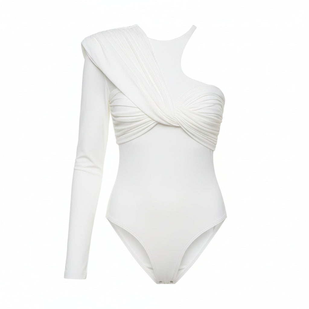 One-Shoulder Twist Backless Bodysuit Sheyln