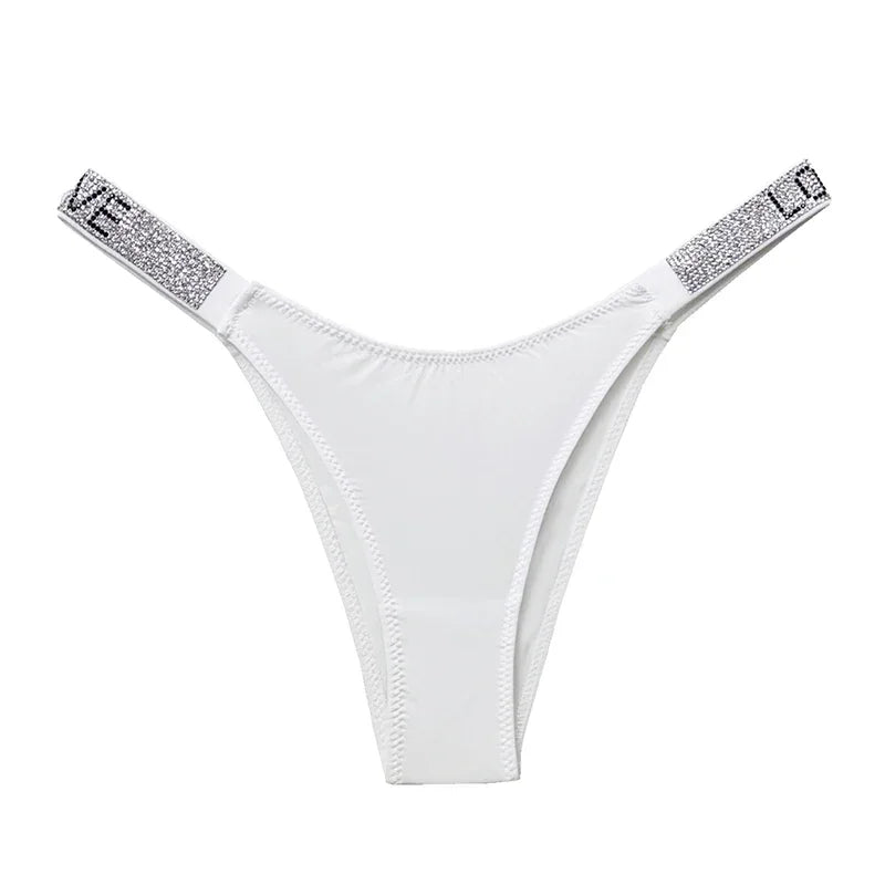 Rhinestone Low-Rise Thong Sheyln