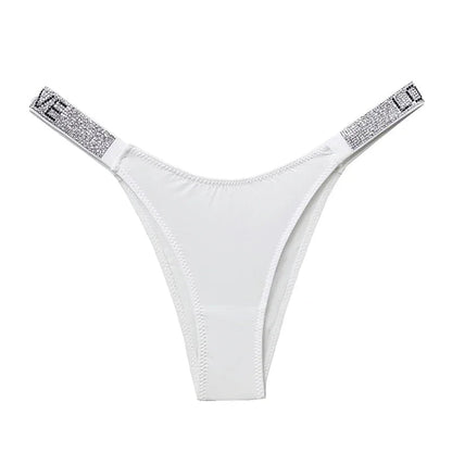 Rhinestone Low-Rise Thong Sheyln