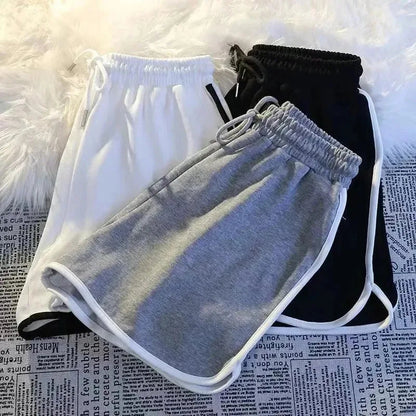 Striped Wide-Leg Sports Shorts Sheyln