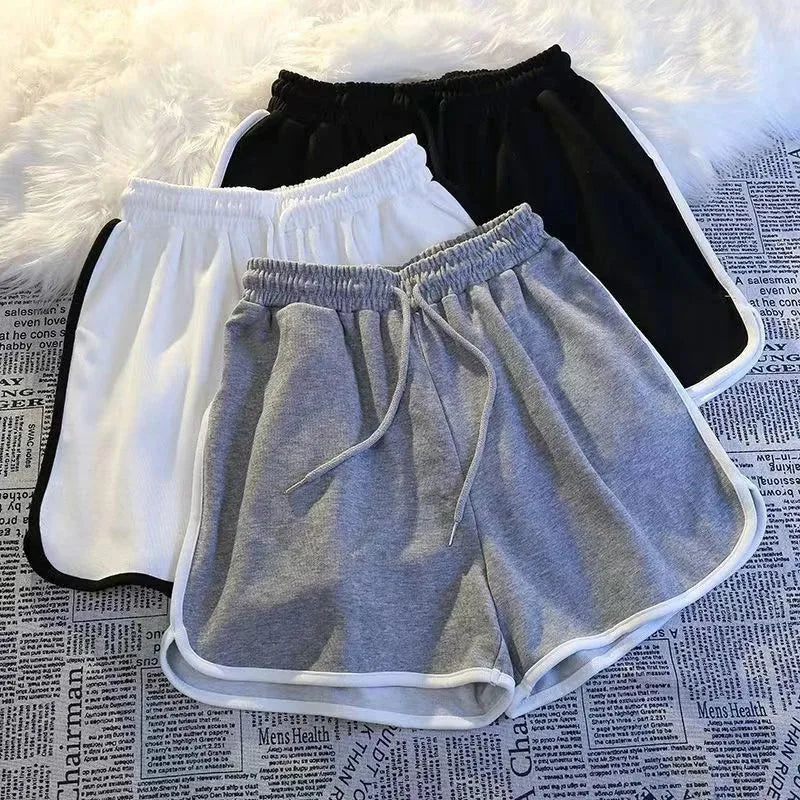 Striped Wide-Leg Sports Shorts Sheyln