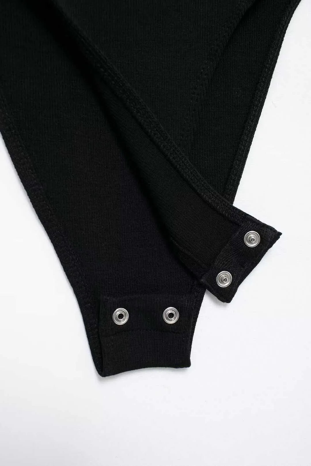 Ribbed Snap-Button Bodysuit Sheyln