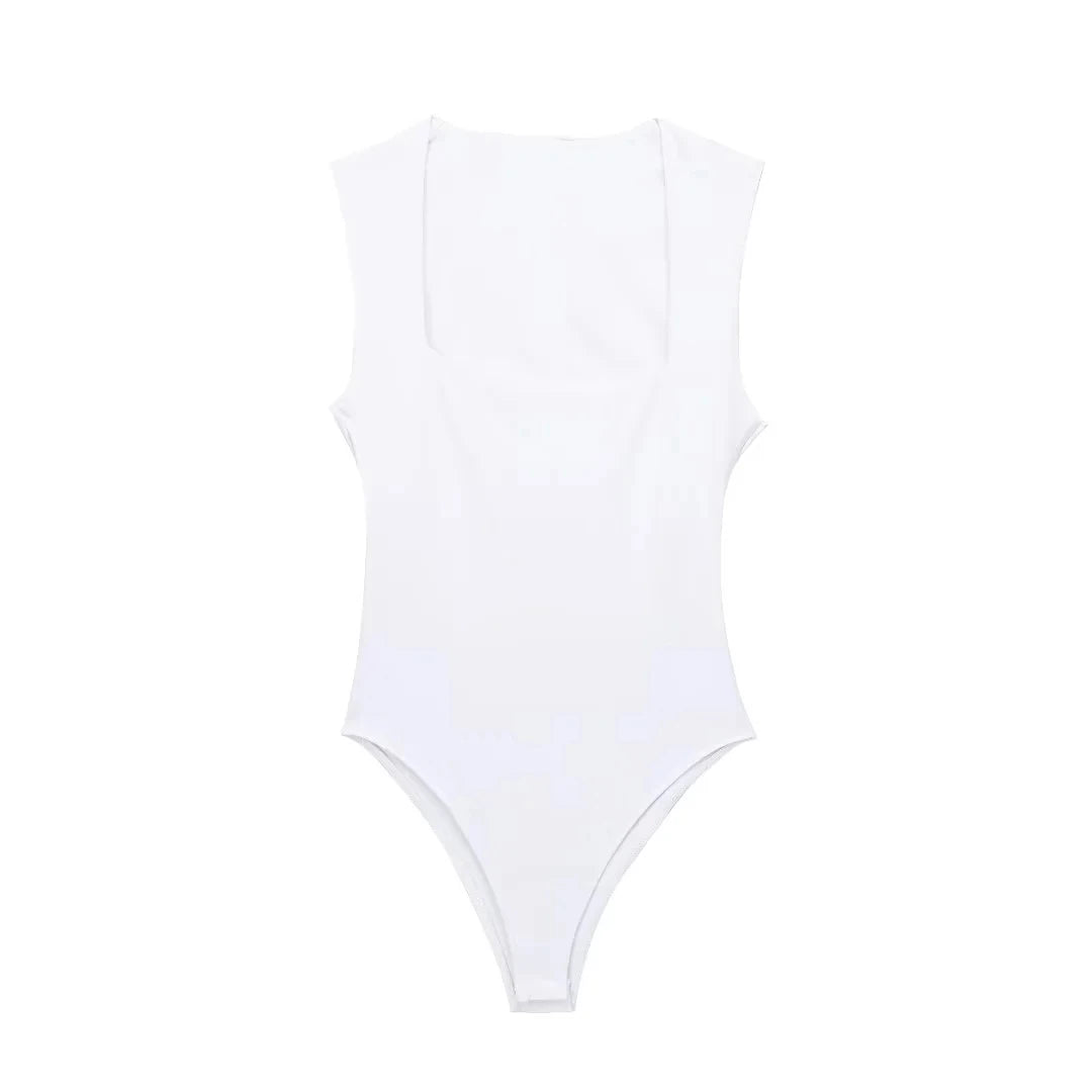 Square Neck Sleeveless Bodysuit Sheyln