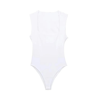 Square Neck Sleeveless Bodysuit Sheyln