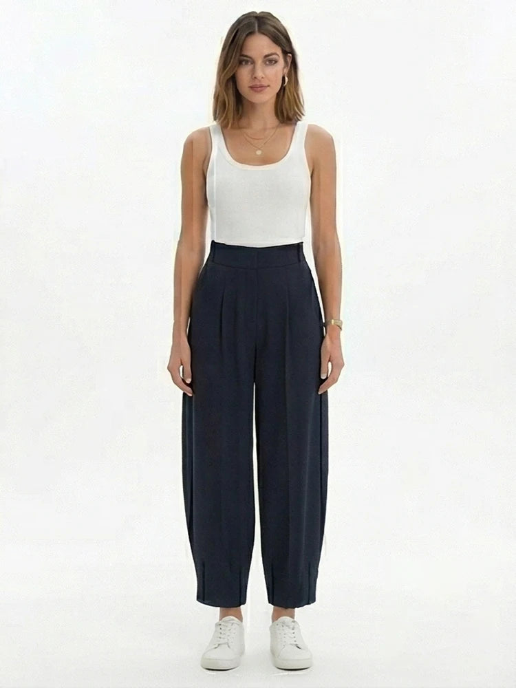 Pleated Wide Leg Trouser