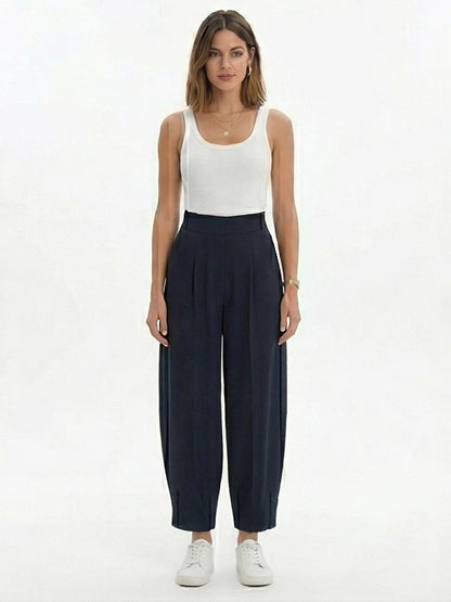 Pleated Wide Leg Trouser
