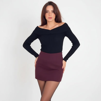 High-Waist Mini Skort Sheyln