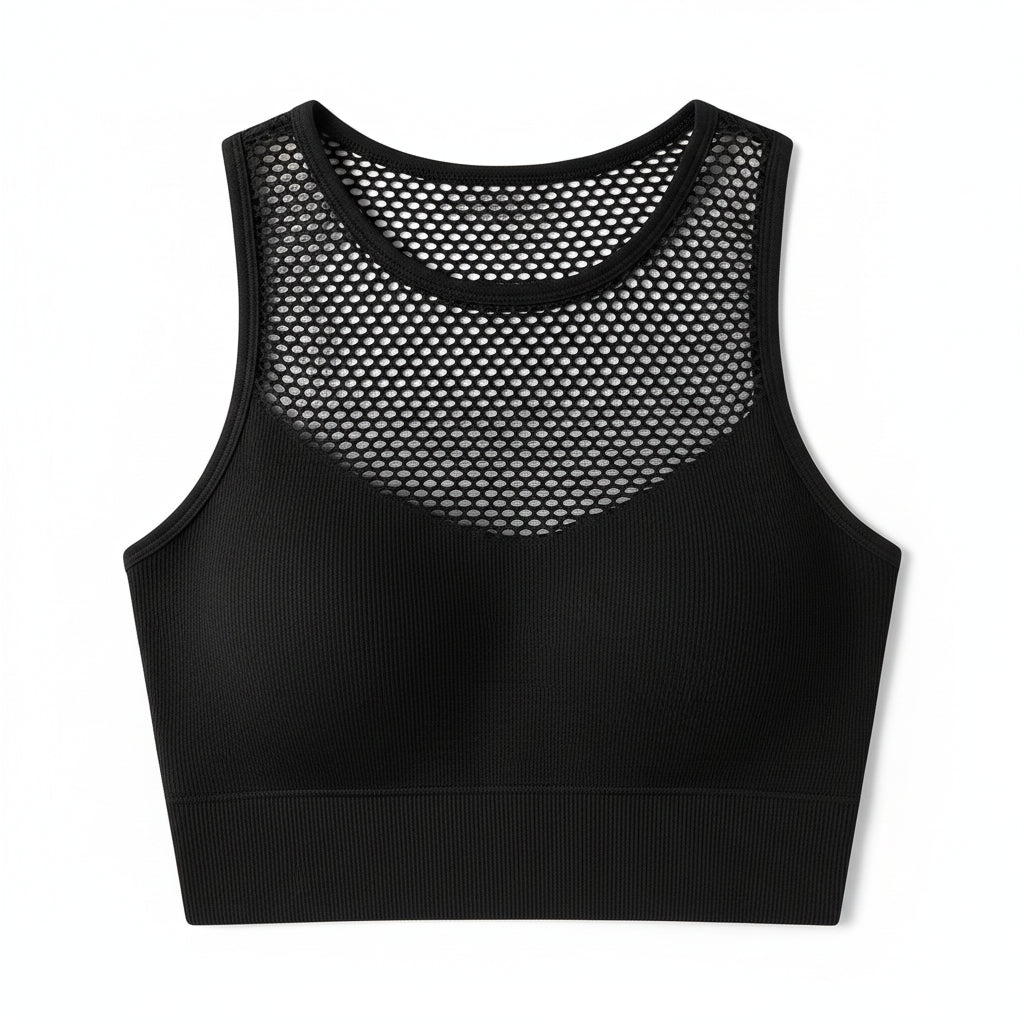 Luxe Off-Shoulder Mesh Tank