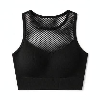 Luxe Off-Shoulder Mesh Tank