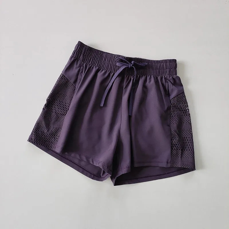 High-Waist 2-in-1 Yoga Shorts Sheyln