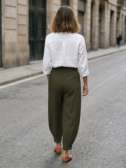 Pleated Wide Leg Trouser