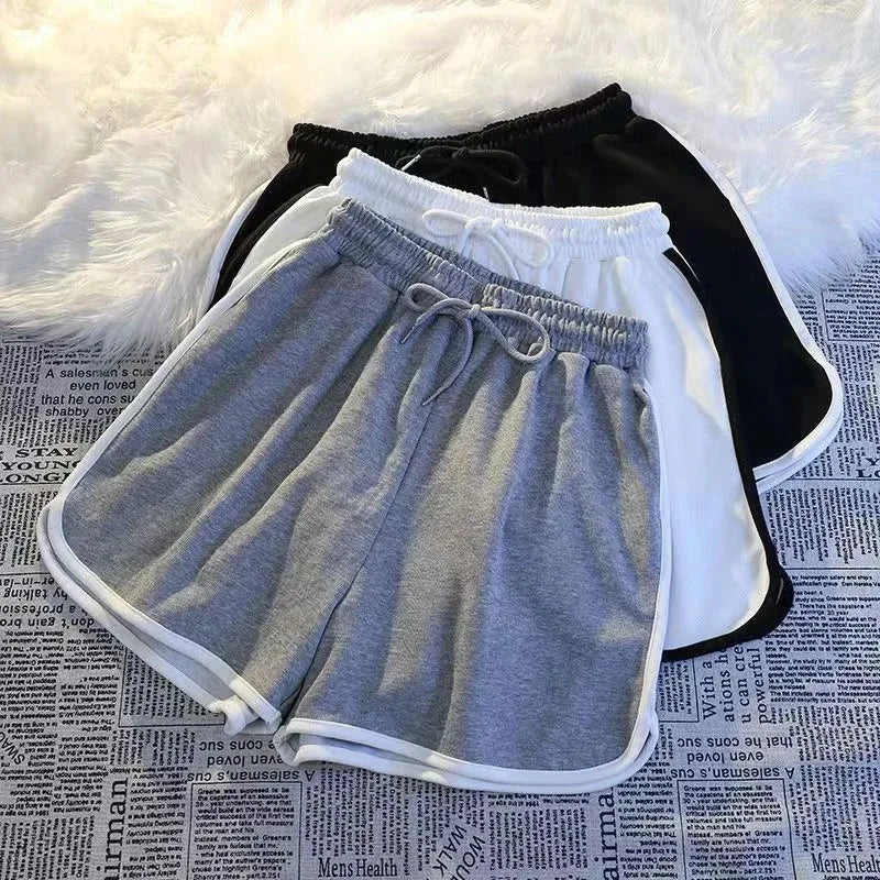 Striped Wide-Leg Sports Shorts Sheyln