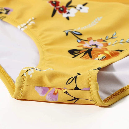 High-Waisted Ruched Cross-Front Bikini Sheyln