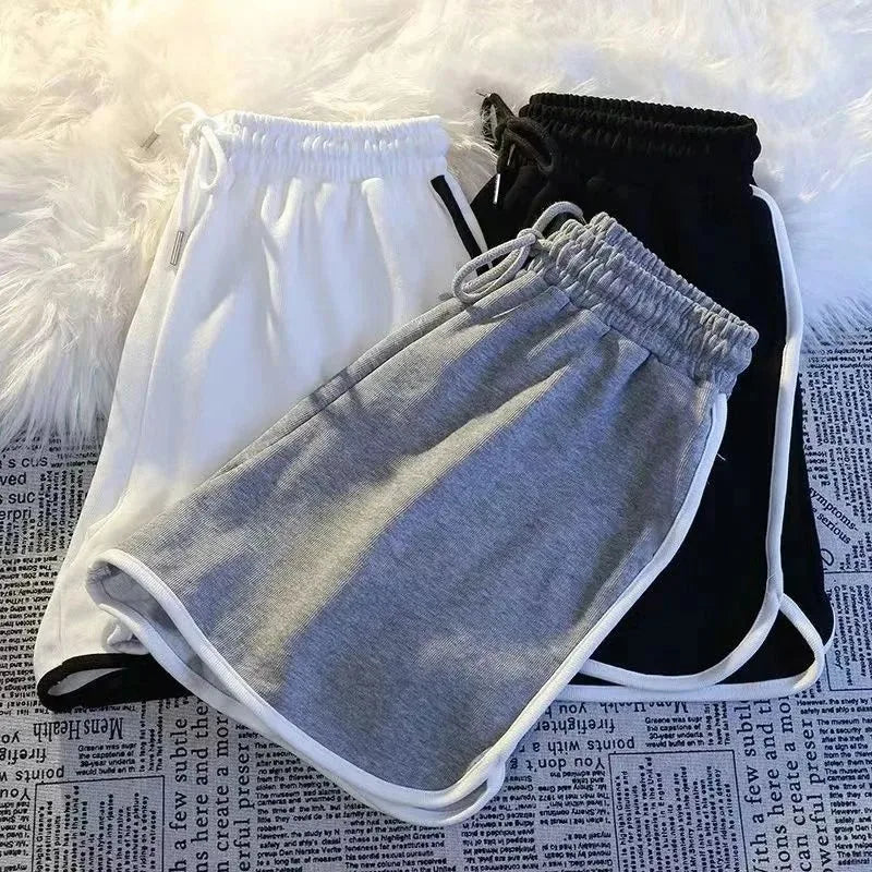 Striped Wide-Leg Sports Shorts Sheyln