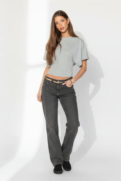 Gray Cropped Tee