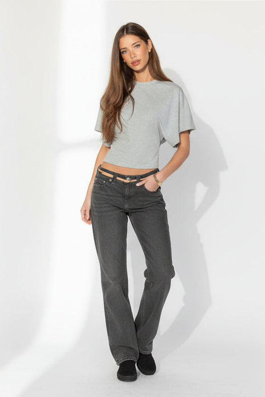 Gray Cropped Tee
