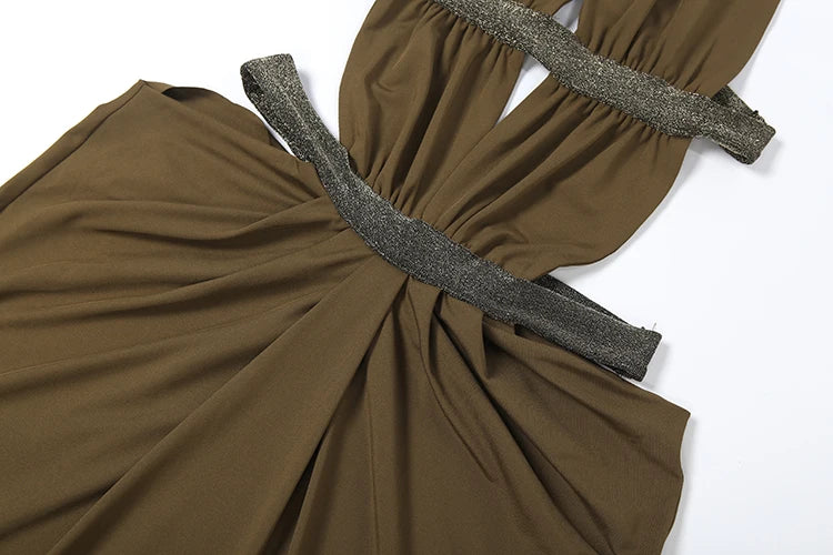 Luxe Backless Patchwork Dress