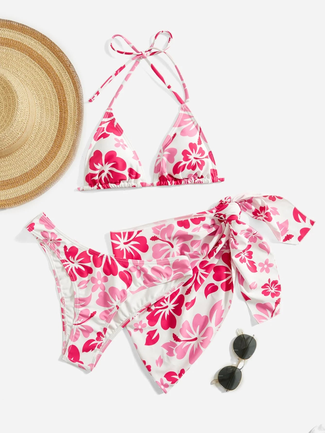 3-Piece Bikini Set with Skirt