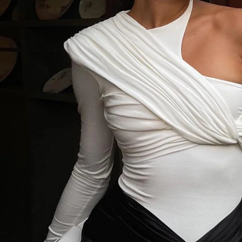 One-Shoulder Twist Backless Bodysuit Sheyln