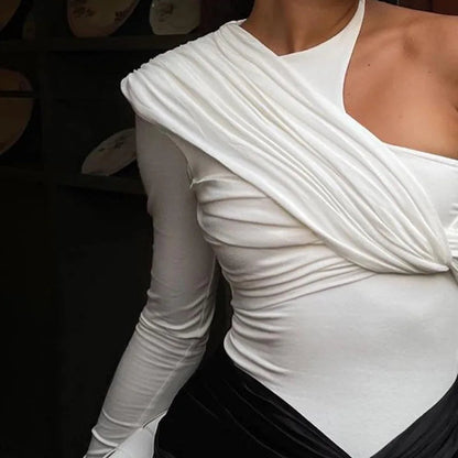 One-Shoulder Twist Backless Bodysuit Sheyln