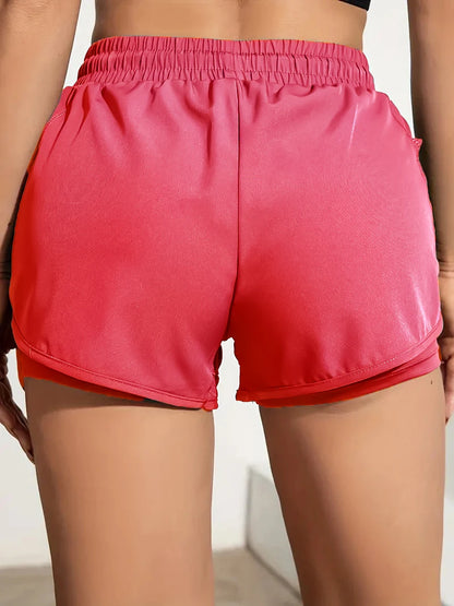 Elastic Sports Shorts with Pockets