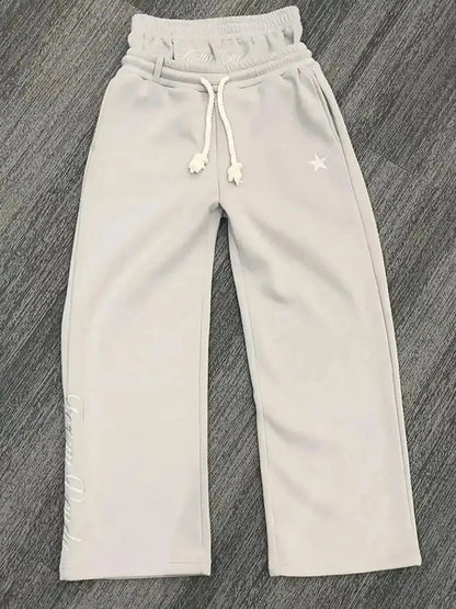 Loose Double-Waist Sweatpants Sheyln