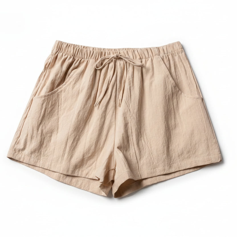 High-Waist Linen Shorts Sheyln