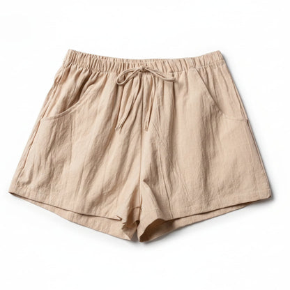 High-Waist Linen Shorts Sheyln