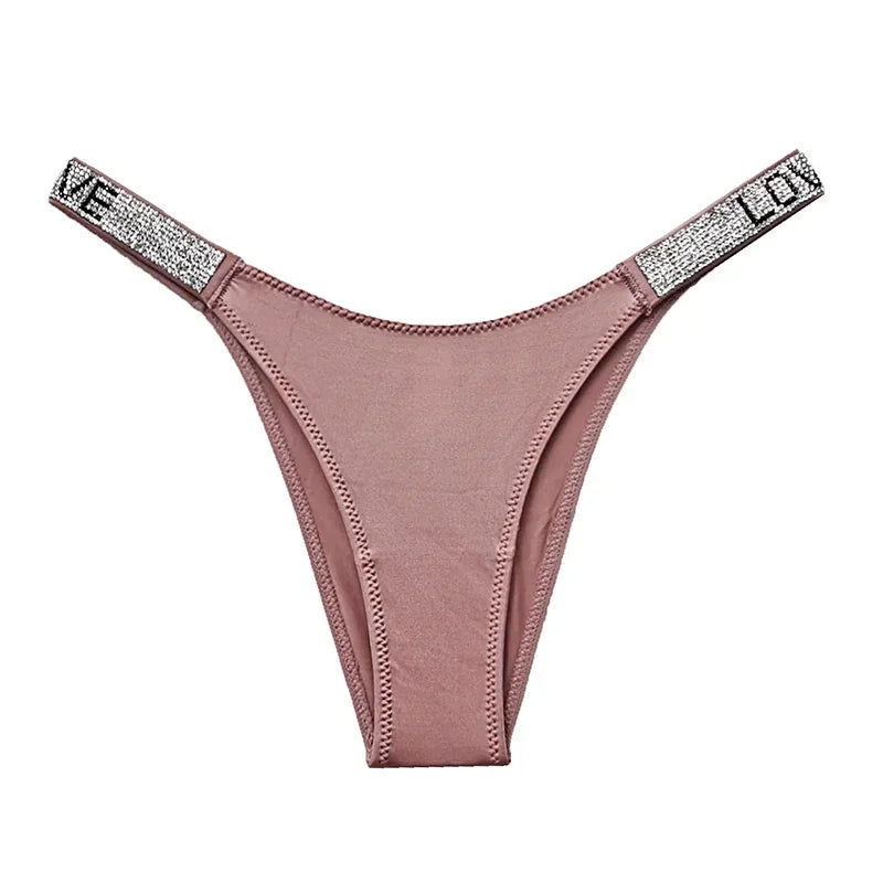 Rhinestone Low-Rise Thong Sheyln