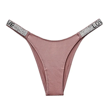 Rhinestone Low-Rise Thong Sheyln