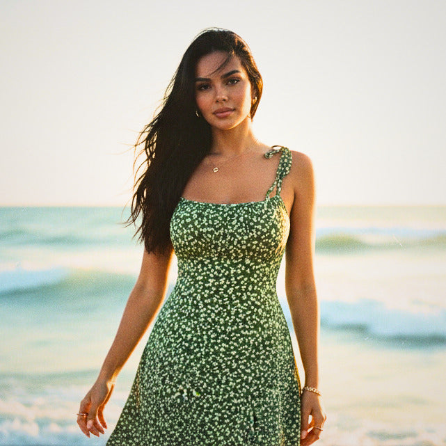Floral Strap Mini Dress Sheyln