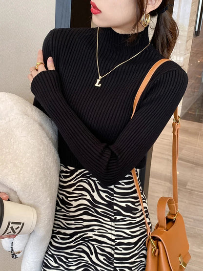 Elegant Knit Turtleneck Pullover – Slim Fit Sheyln