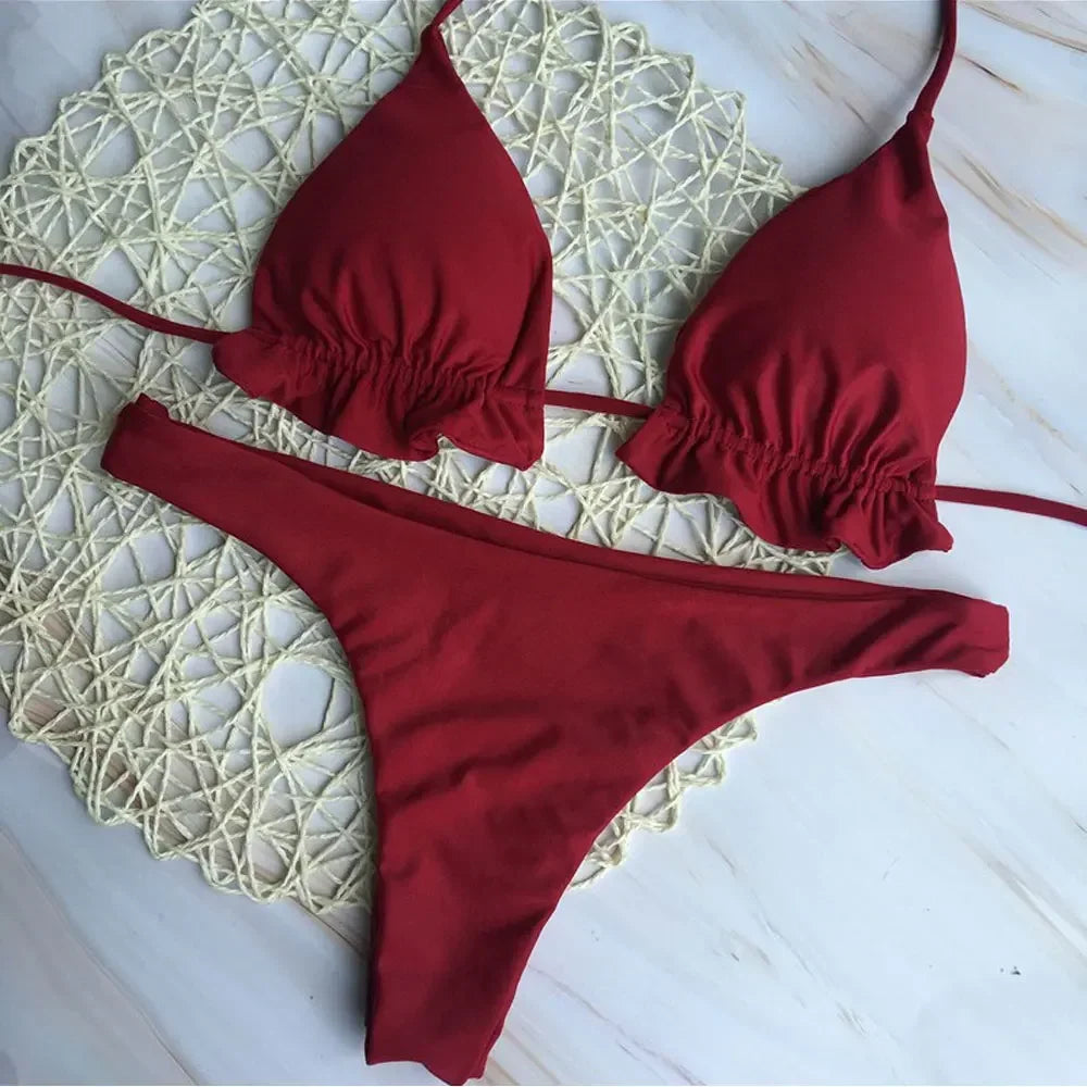 Bandage Push-Up Thong Bikini Set Sheyln