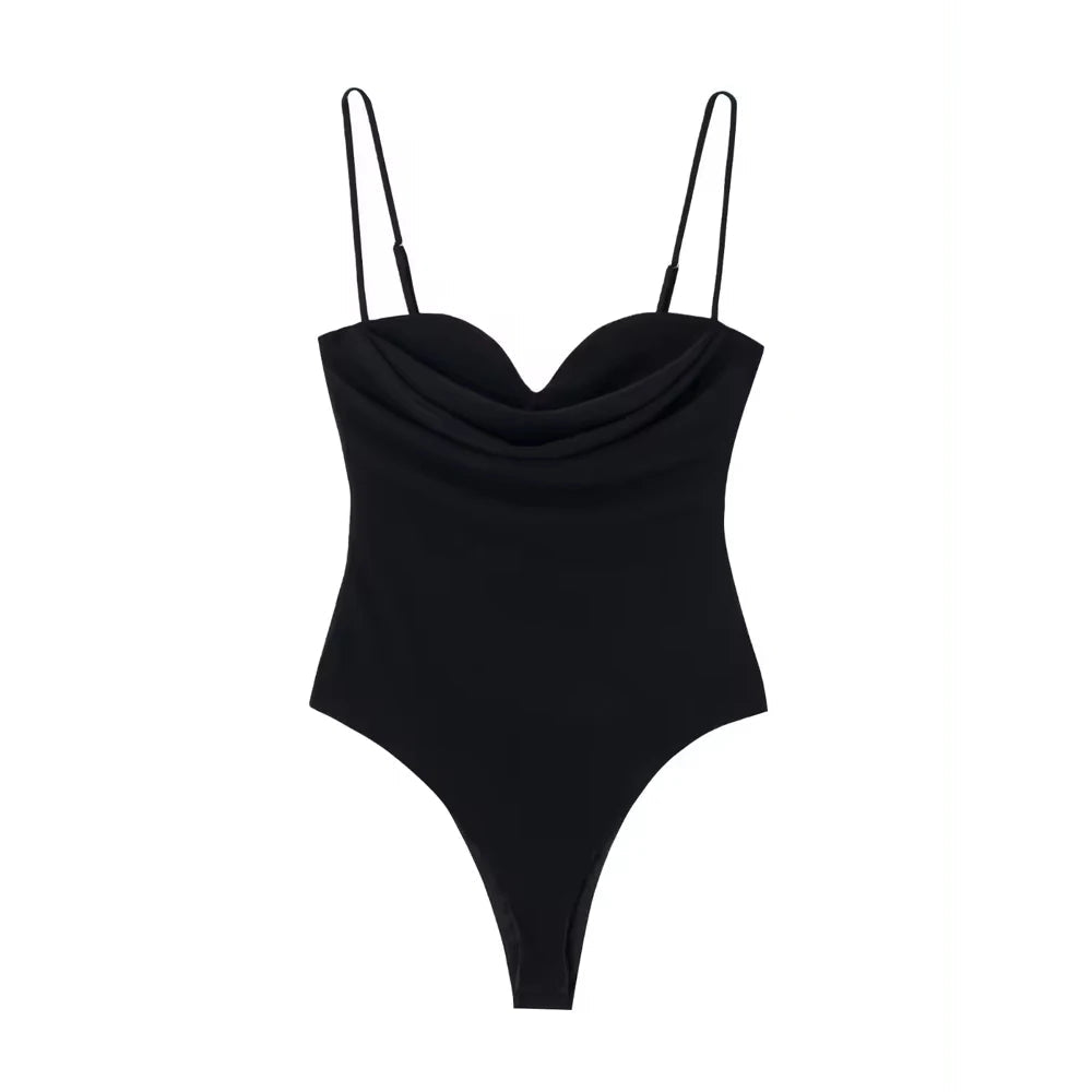 Sweetheart Draped Backless Bodysuit Sheyln