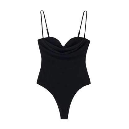 Sweetheart Draped Backless Bodysuit Sheyln