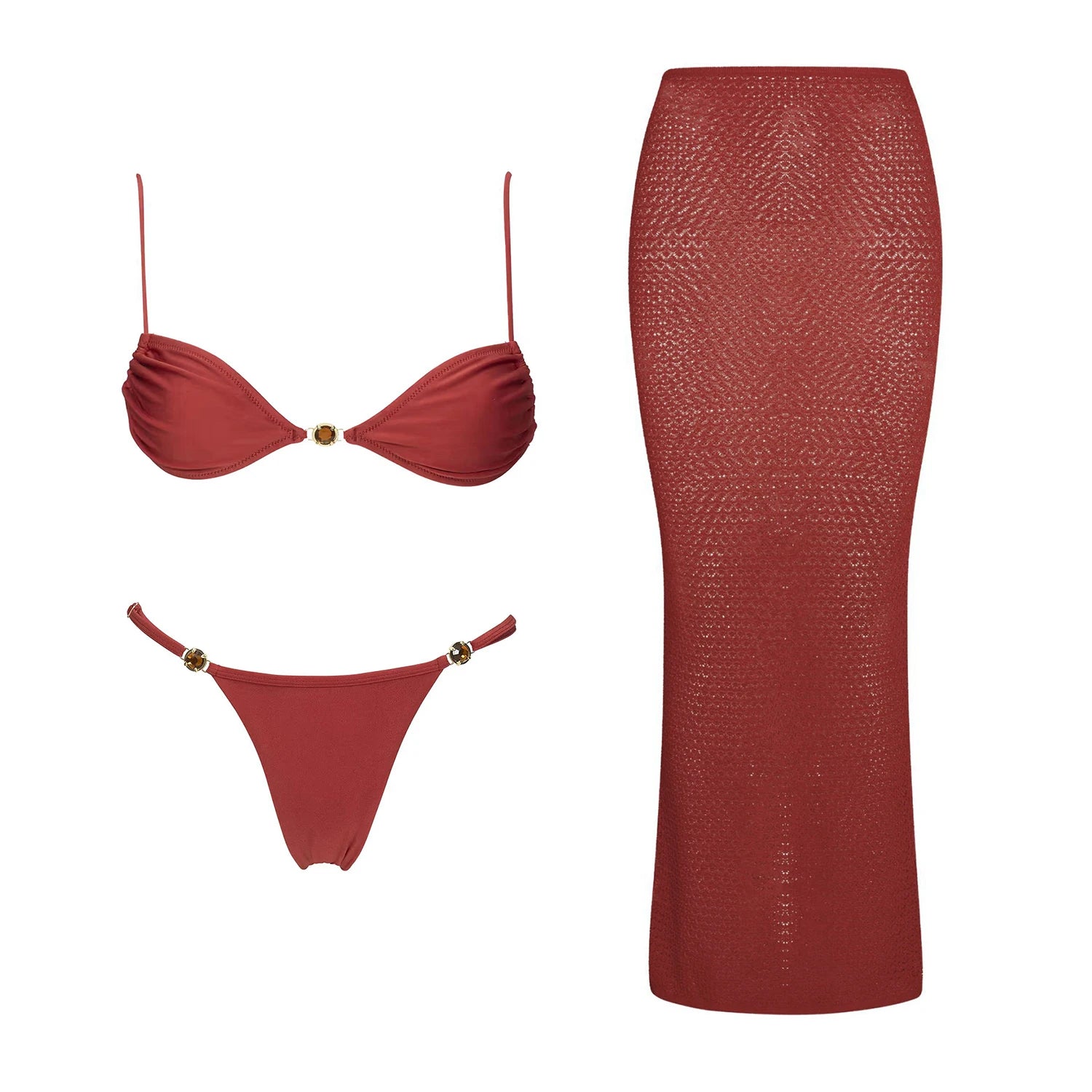 Shiny Diamond Halter Bikini Set Sheyln