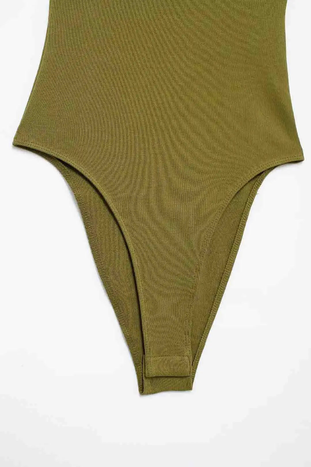 Ribbed Snap-Button Bodysuit Sheyln