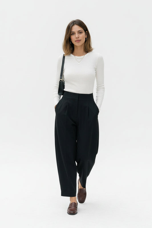 Pleated Wide Leg Trouser