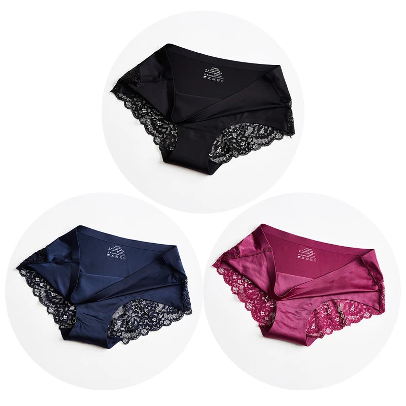 Satin Lace Briefs 3-Pack Sheyln