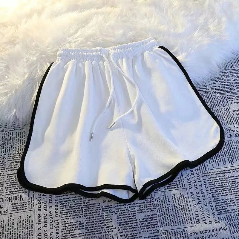 Striped Wide-Leg Sports Shorts Sheyln