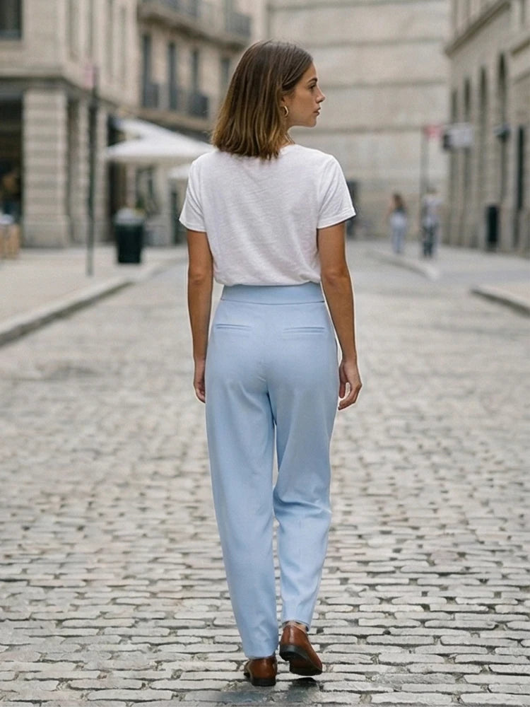 Pleated Wide Leg Trouser