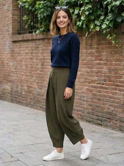 Pleated Wide Leg Trouser
