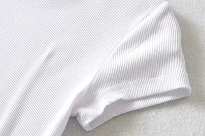 O-Neck Slim Crop Tee Sheyln