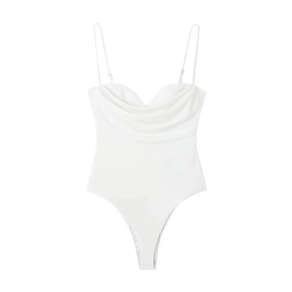 Sweetheart Draped Backless Bodysuit Sheyln