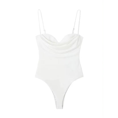 Sweetheart Draped Backless Bodysuit Sheyln