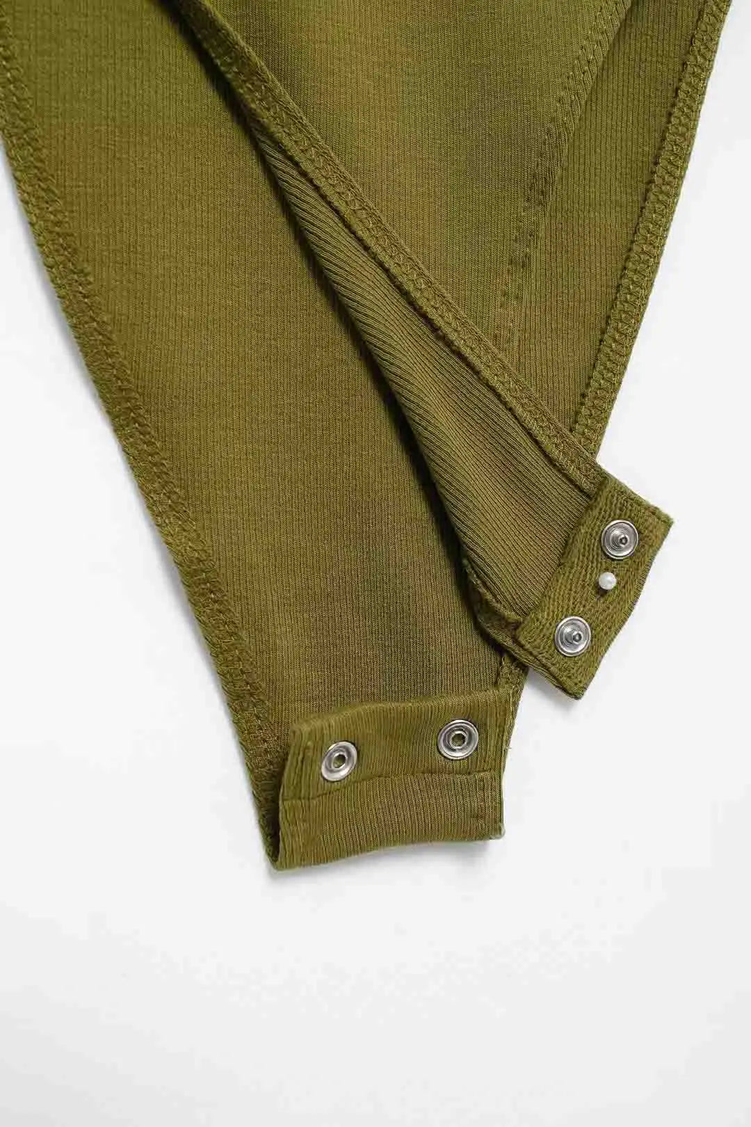 Ribbed Snap-Button Bodysuit Sheyln