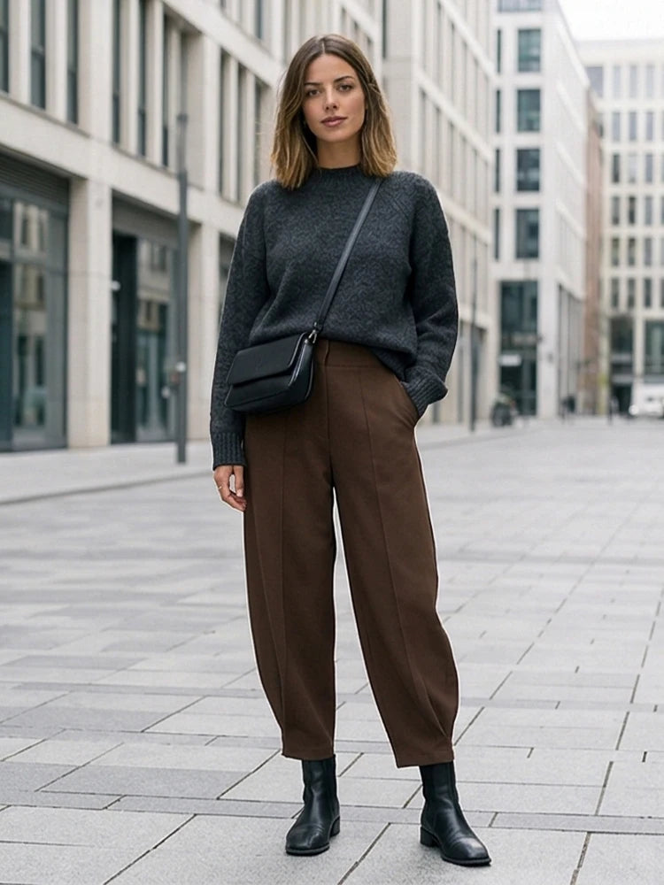 Pleated Wide Leg Trouser